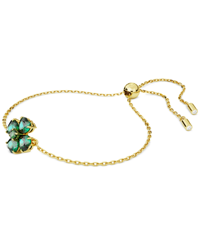 Swarovski Idyllia Soft Bracelet Clover Gold Shiny Green In Green