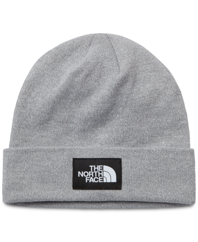 The North Face Logo Beanie Hat Grey In Tnf Dark Grey Heather