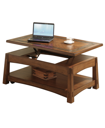 Shop Macy's Craftsman Home Lif-top Cocktail Table In Americana Oak