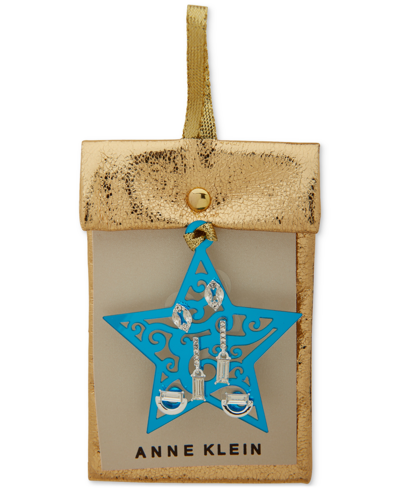 Shop Anne Klein Star Ornament & Silver-tone 3-pc. Earrings Set In Multi