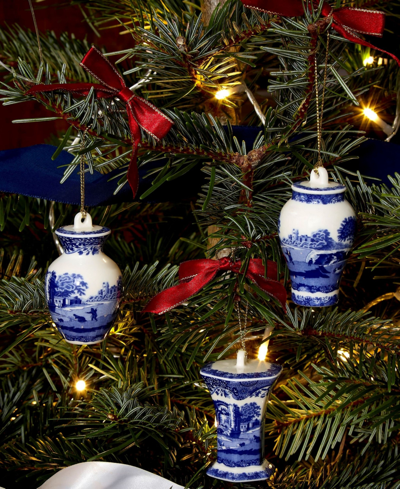 Spode Blue Italian Mini Urn Ornaments, Set Of 3 In Blue