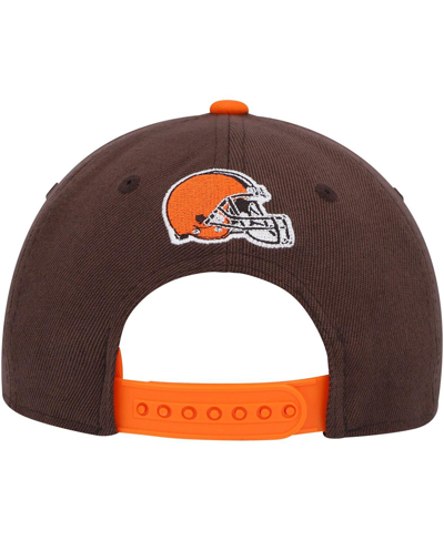 Shop Outerstuff Big Boys And Girls Brown Cleveland Browns On Trend Precurved A-frame Snapback Hat