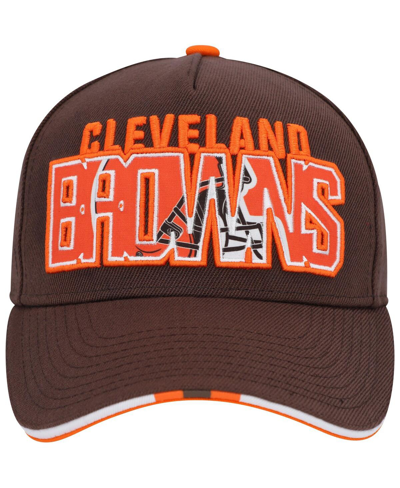 Shop Outerstuff Big Boys And Girls Brown Cleveland Browns On Trend Precurved A-frame Snapback Hat