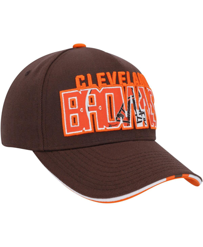 Shop Outerstuff Big Boys And Girls Brown Cleveland Browns On Trend Precurved A-frame Snapback Hat