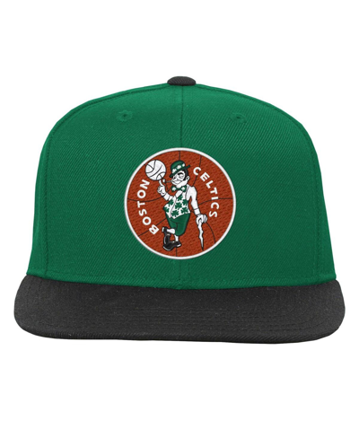 Mitchell & Ness Big Boys And Girls  Kelly Green, Black Boston Celtics Two-tone Snapback Hat In Kelly Green,black