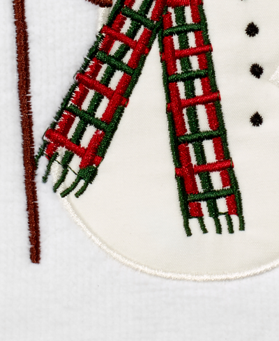 Avanti Snowman Park Cotton Hand Towel, 16" X 28" In White