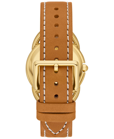Shop Tory Burch Women's The Miller Brown Leather Strap Watch 32mm