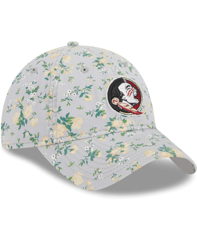 Shop New Era Women's  Gray Florida State Seminoles Bouquet 9twenty Adjustable Hat