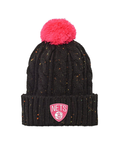 Shop Outerstuff Big Boys And Girls Black Brooklyn Nets Nep Cuffed Knit Hat With Pom