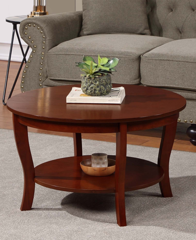 Convenience Concepts 30" Medium-density Fiberboard American Heritage Round Coffee Table In Mahogany