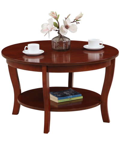 Shop Convenience Concepts 30" Medium-density Fiberboard American Heritage Round Coffee Table In Mahogany