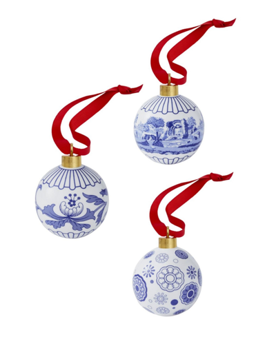 Spode Blue Italian Baubles, Set Of 3 In Blue
