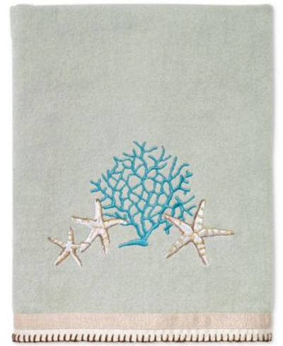 Avanti Beachcomber Seashells Cotton Bath Towels In Seafoam