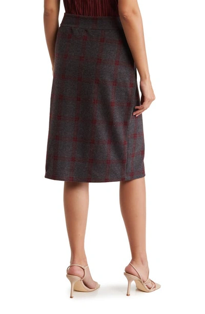 Renee C Plaid Pencil Skirt In Charcoal