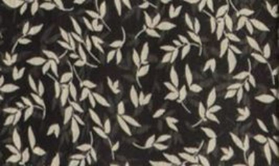 Shop Renee C Floral Print Long Sleeve Sheer Blouse In Black