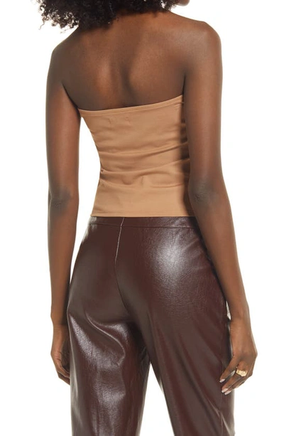 Open Edit Jersey Tube Top In Tan Smoke