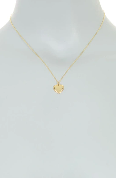 Shop Argento Vivo Sterling Silver Dainty Heart Pendant Necklace In Gold