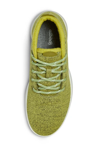 Shop Allbirds Mizzle Wool Runner Up Sneaker In Hazy Lime/ Natural White