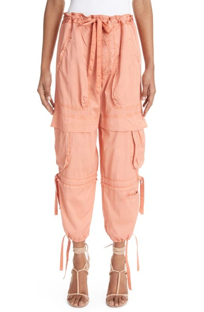 Isabel Marant Nazemi Tapered-leg Ankle Pull-on Cargo Pants In Peach