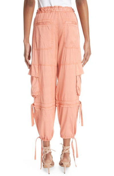 Isabel Marant Nazemi Tapered-leg Ankle Pull-on Cargo Pants In Peach