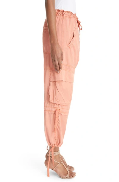 Isabel Marant Nazemi Tapered-leg Ankle Pull-on Cargo Pants In Peach