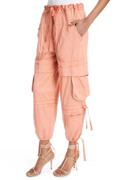 Isabel Marant Nazemi Tapered-leg Ankle Pull-on Cargo Pants In Peach