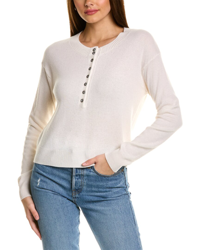 Shop Philosophy Henley Cashmere Pullover In White