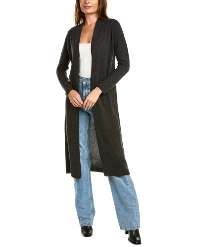 Shop Sofiacashmere Extra Long Wool & Cashmere-blend Duster In Grey