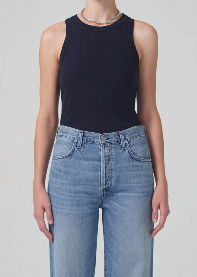 Shop Citizens Of Humanity Isabel Rib Tank Top In Navy In Blue