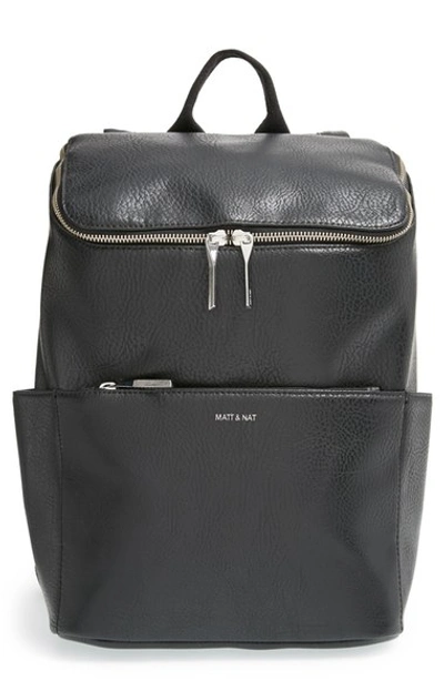 Matt & Nat Mini Brave Faux Leather Backpack In Black