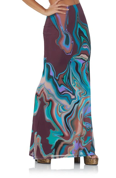 Shop Afrm Cara Print Maxi Skirt In Autumn Marble
