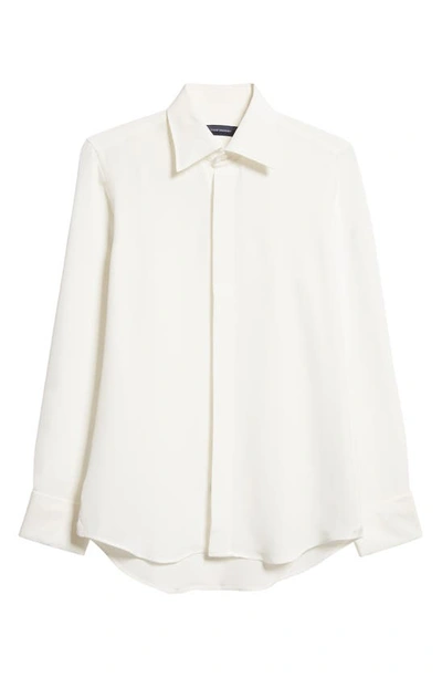 Shop Thom Sweeney Lecce Silk Dress Shirt In White