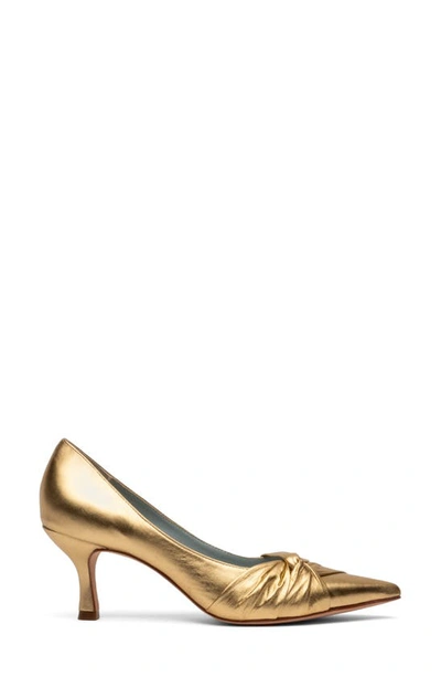 Shop Frances Valentine The Knot Kitten Heel Pointed Toe Pump In Platino