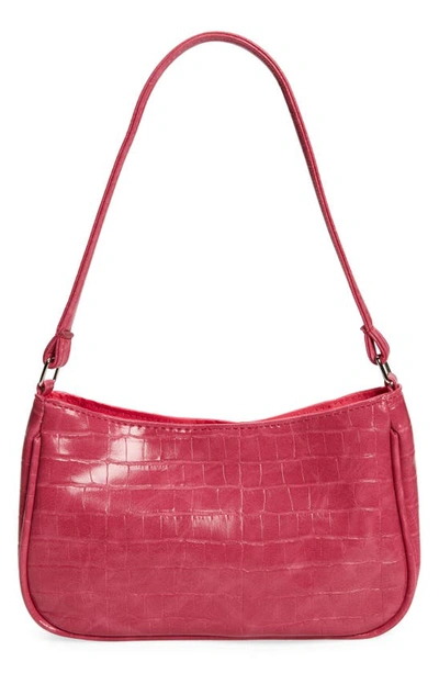 Shop Capelli New York Kids' Croc Embossed Faux Leather Shoulder Bag In Fuchsia