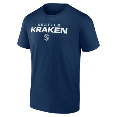 Shop Fanatics Branded Deep Sea Blue Seattle Kraken Barnburner T-shirt In Navy