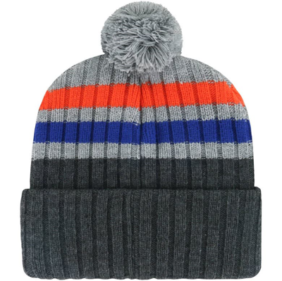 Shop 47 ' Charcoal Florida Gators Stack Striped Cuffed Knit Hat With Pom
