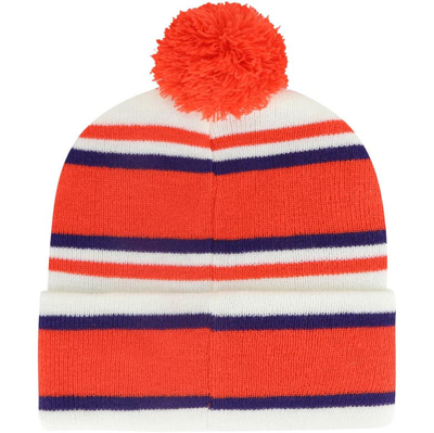 Shop 47 Youth '  White Clemson Tigers Stripling Cuffed Knit Hat With Pom