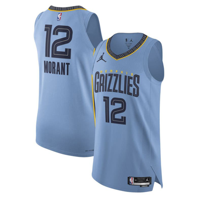 Shop Jordan Brand Ja Morant Light Blue Memphis Grizzlies Authentic Player Jersey