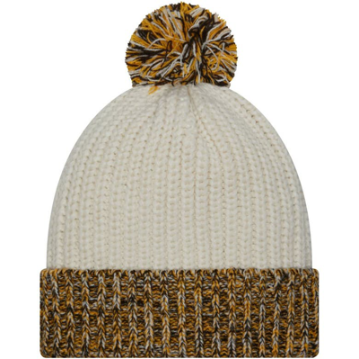 Shop New Era Cream Iowa Hawkeyes Fresh Cuffed Knit Hat With Pom