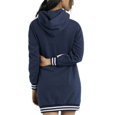Shop Lusso Navy Atlanta Braves Mara Tri-blend Hoodie Dress