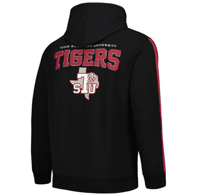Shop Fisll Black Texas Southern Tigers Striped Oversized Print Pullover Hoodie