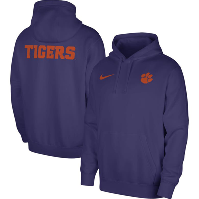 Shop Nike Purple Clemson Tigers Club Pullover Hoodie