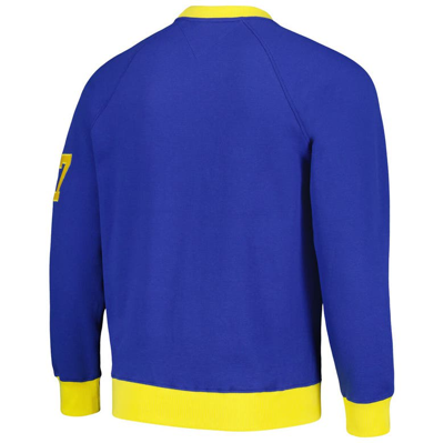 Shop Tommy Hilfiger Royal Los Angeles Rams Reese Raglan Tri-blend Pullover Sweatshirt
