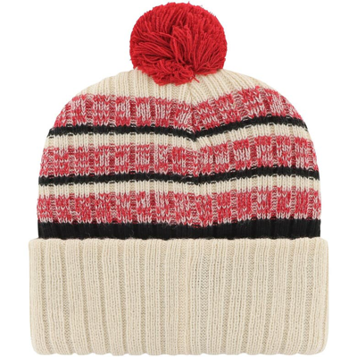 Shop 47 ' Khaki Nebraska Huskers Tavern Cuffed Knit Hat With Pom