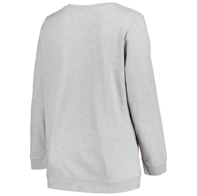 Shop Profile Heather Gray Georgia Bulldogs Plus Size Side Stripe Fleece Pullover Sweatshirt