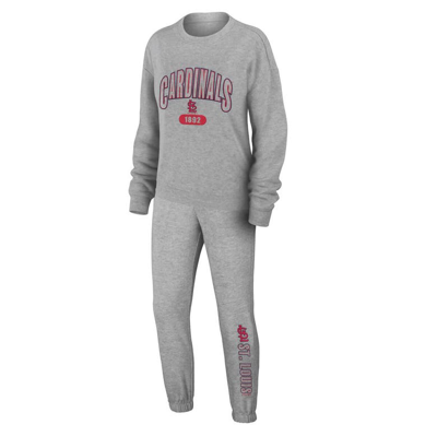 Shop Wear By Erin Andrews Gray St. Louis Cardinals  Knitted Lounge Set