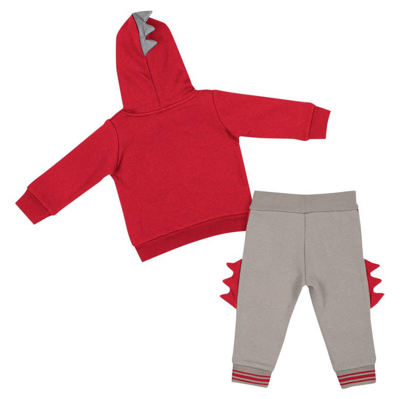 Shop Colosseum Infant   Scarlet/gray Ohio State Buckeyes Dino Pullover Hoodie And Pants Set