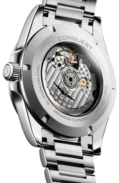 Shop Longines Conquest Automatic Bracelet Watch, 41mm In Silver