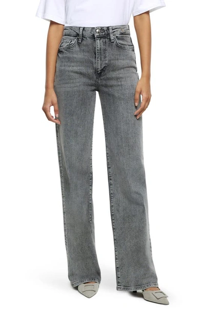 Shop River Island Jamille Slim Wide Leg Jeans In Grey