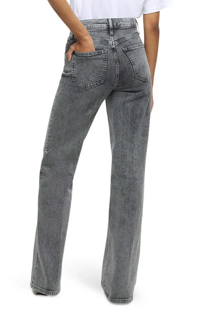 Shop River Island Jamille Slim Wide Leg Jeans In Grey